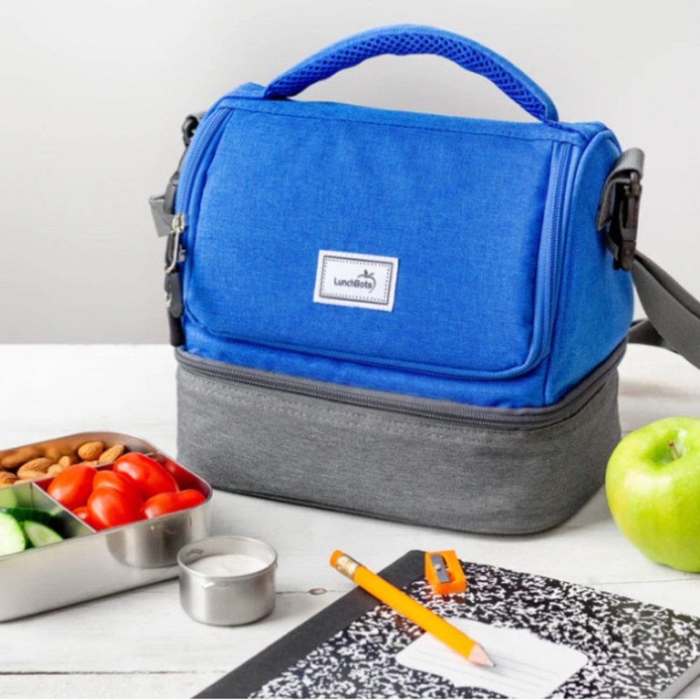 Lunchbots Duplex Insulated Lunch Bag Royal Blue & Gray